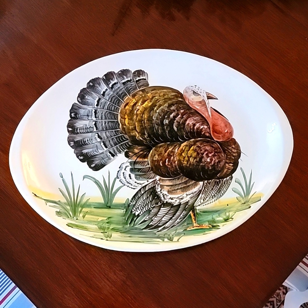 Vibrant MCM Hand-painted Italian Ceramic Platter